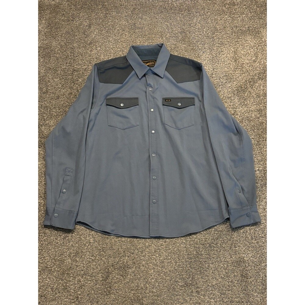 Howler Brothers Stockman Stretch‎ Snap Shirt Mens Size Medium Blue Western